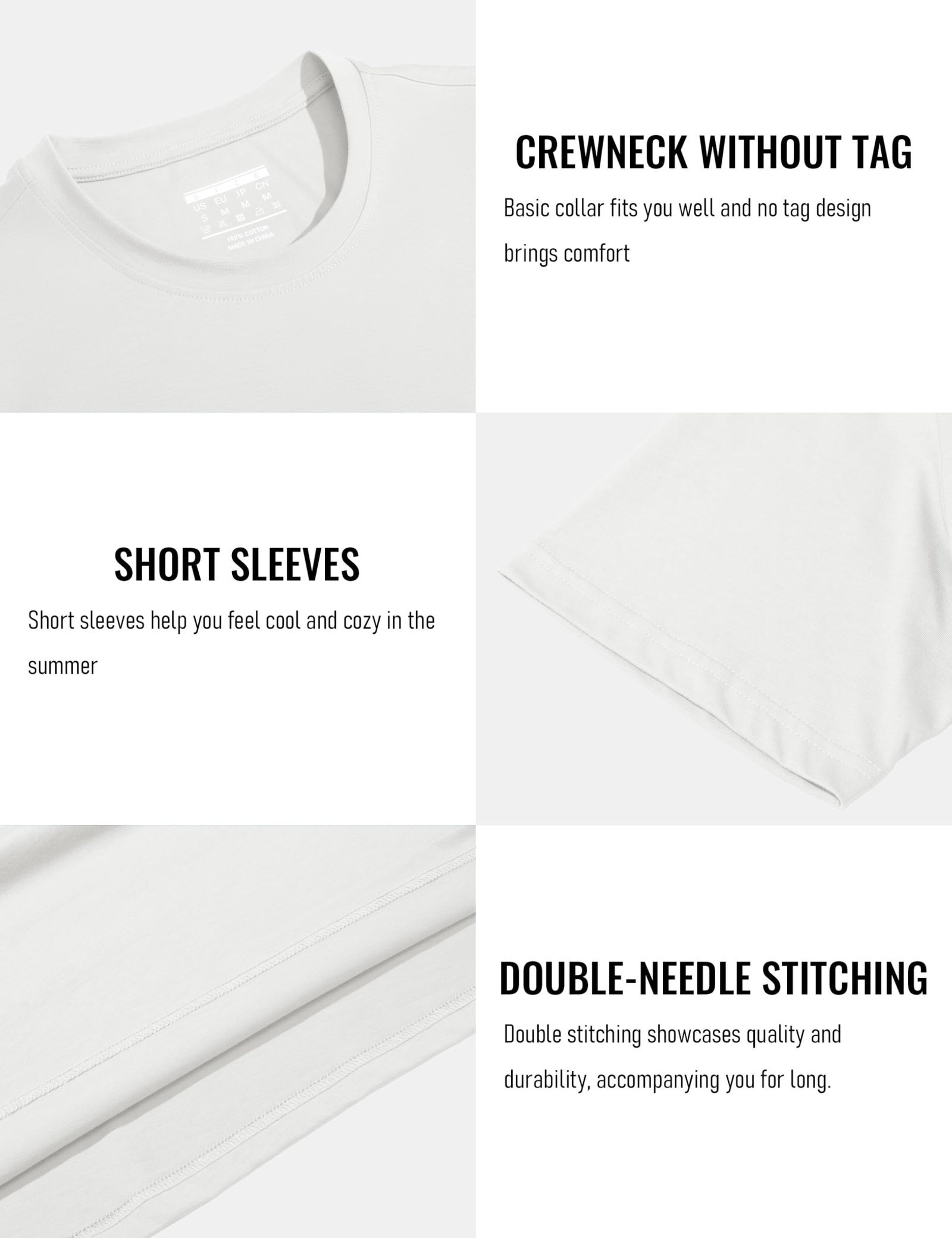 Classic Crewneck Tees White - Image 2